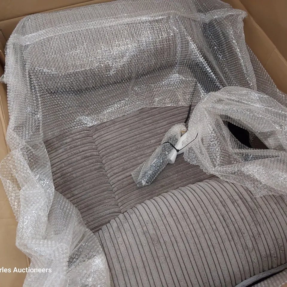 FOUR UPHOLSTERED CHAIR PARTS, GREY CHIRD SEAT BASE, BLACK LEATHER SEAT BACK, BROWN CHORD & LEATHER POWER RECLINING SEAT BASE & ALTHORPE PUSHBACK CHAIR BACK