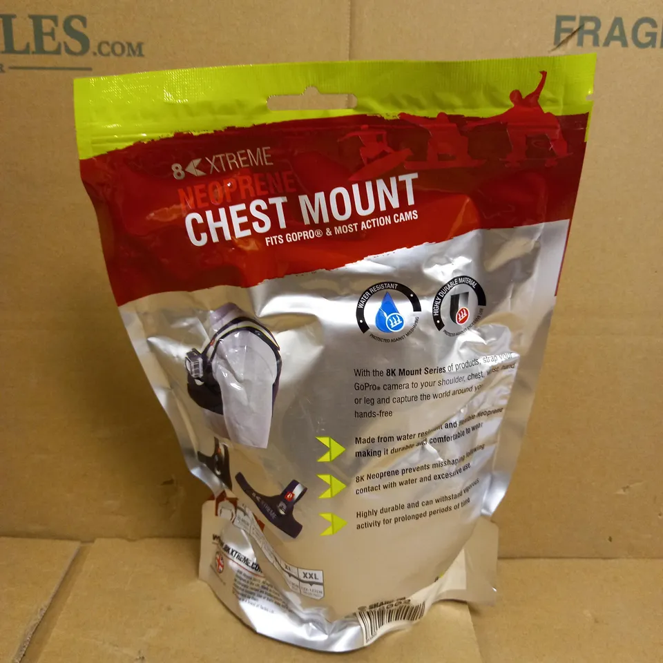 8K EXTREME NEOPRENE CHEST MOUNT FOR GOPRO HERO 2/3/3+/4 CAMERA - SML-XXL	