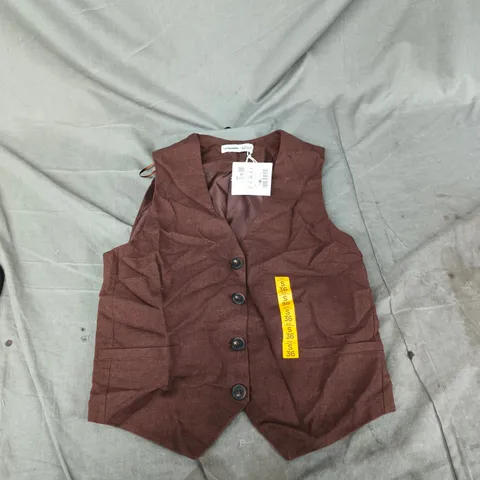 PULL & BEAR BROWN WOMEN'S WAISTCOAT VEST, UK 8 (36S)