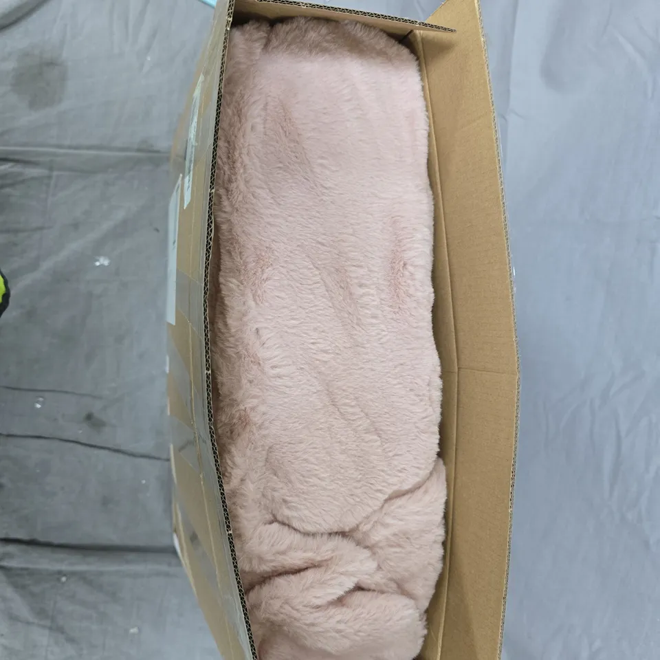 COZEE HOME LUXURY RUCHED FAUX FUR ABD VELVETSOFT HEATED THROW