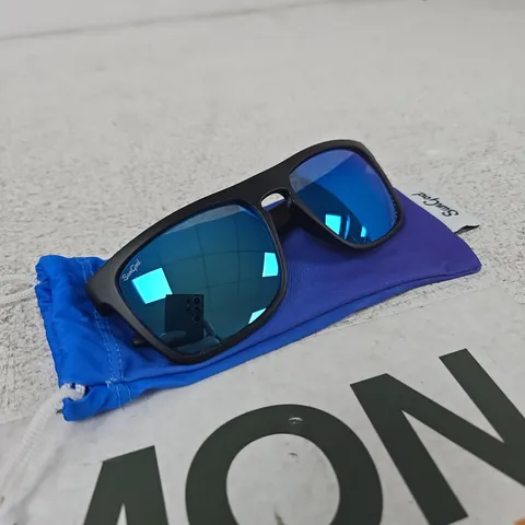 SUNGOD SUNGLASSES WITH BLUE MIRRORED LENSES