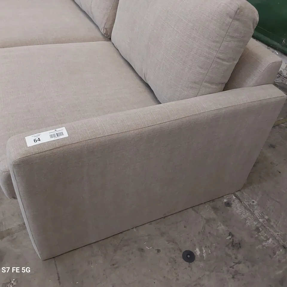 DESIGNER THREE SEATER SOFA NATURAL FABRIC 