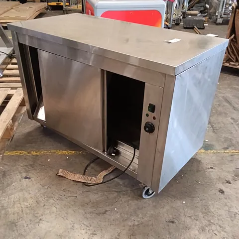 COMMERCIAL STAINLESS STEEL 2 DOOR HOT CUPBOARD