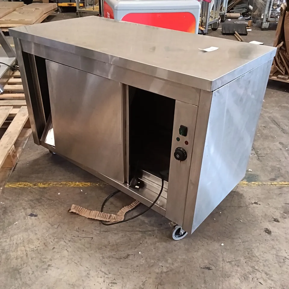COMMERCIAL STAINLESS STEEL 2 DOOR HOT CUPBOARD