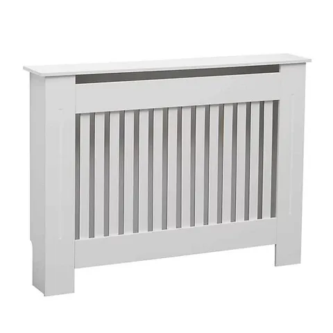 OYPLA MEDIUM WHITE WOODEN SLATTED GRILL RADIATOR COVER MDF CABINET