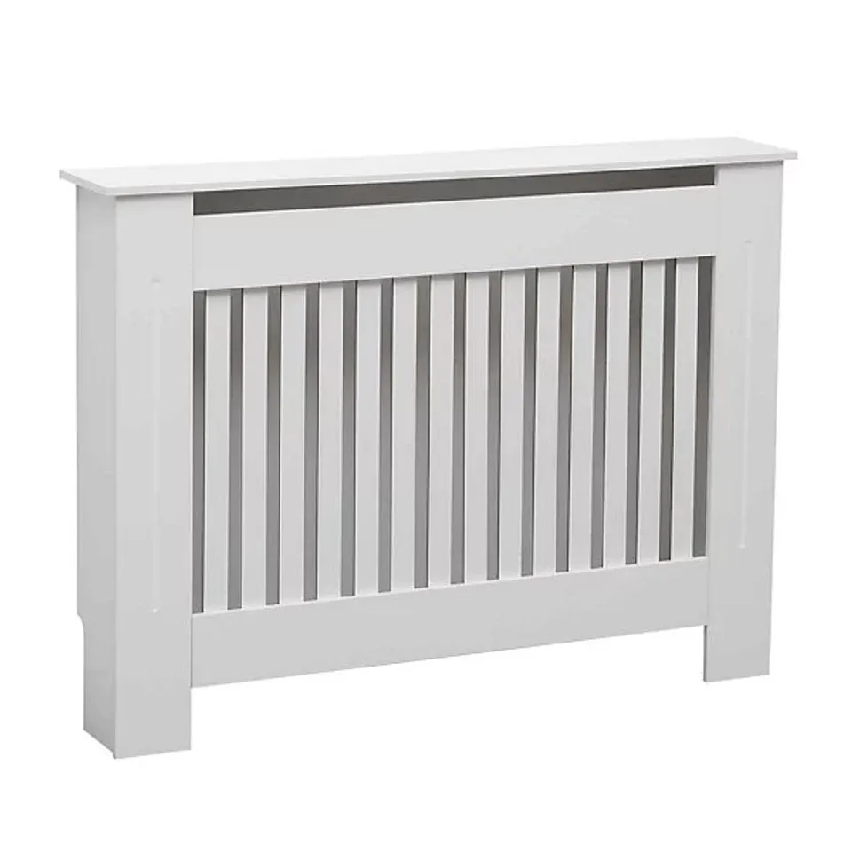 OYPLA MEDIUM WHITE WOODEN SLATTED GRILL RADIATOR COVER MDF CABINET