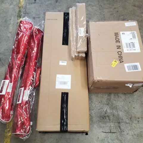 PALLET CONTAINING ASSORTED PRODUCTS INCLUDING RUBY RED TWIRLING BATON BAGS, WALL ART PRINTS, MAGNETIC KNIFE STRIPS & PICNIC BASKET