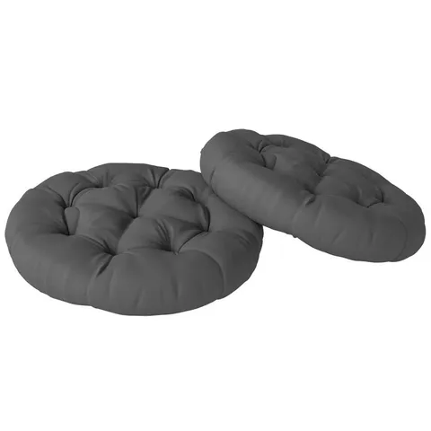BOXED OUTSUNNY SET OF TWO 60CM OUTDOOR CUSHIONS - DARK GREY (1 BOX)