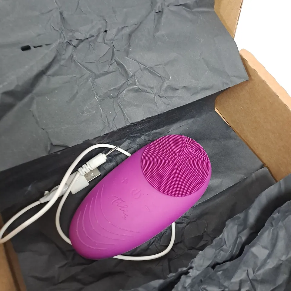 TILI RECHARGEABLE VARIABLE SPEED SILICONE FACIAL CLEANSING BRUSH PURPLE