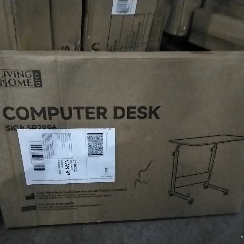 BOXED LIVING AND HOME COMPUTER DESK