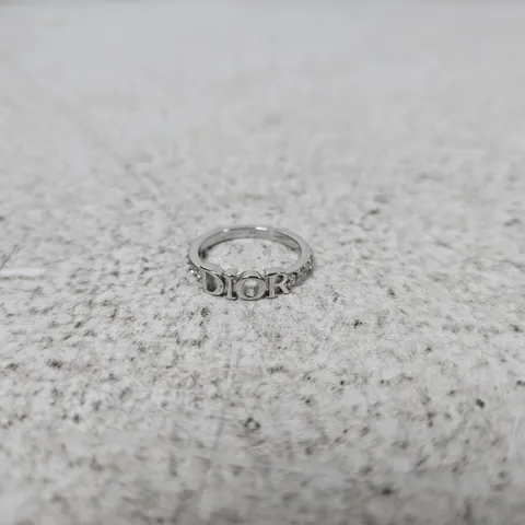 DIOR RING WITH DIOR LETTERING, SILVER-TONE