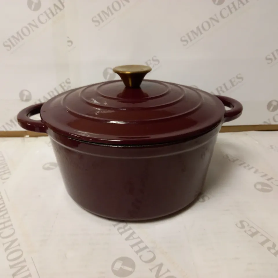 TOWER BARBARY & OAK ROUND CAST IRON CASSEROLE PAN 