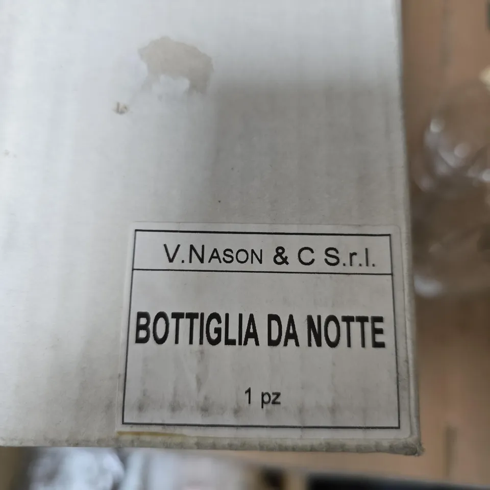 V. NASON & C. BOTTIGLIA DA NOTTE – WORLD COLLECTION GLASS BOTTLE WITH GLASS & BROCHURE