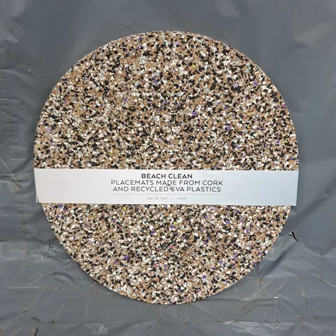 BEACH CLEAN CORK ROUND PLACEMAT SET OF 4