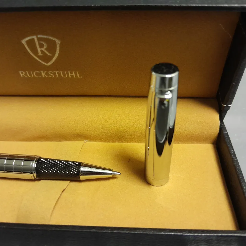 RUCKSTUHL STAINLESS STEEL HAND ASSEMBELED LUXURY PEN IN GIFT BOX