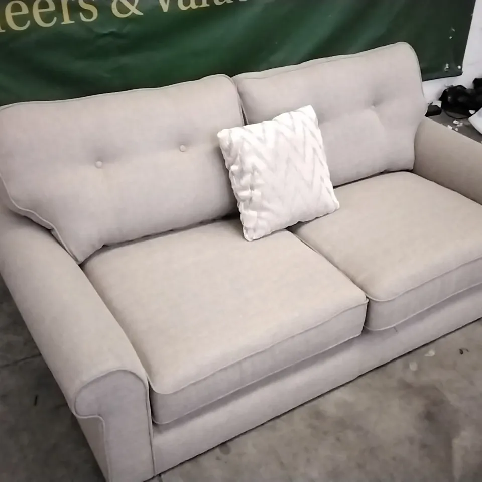 QUALITY DESIGNER BEIGE FABRIC 2 SEATER SOFA