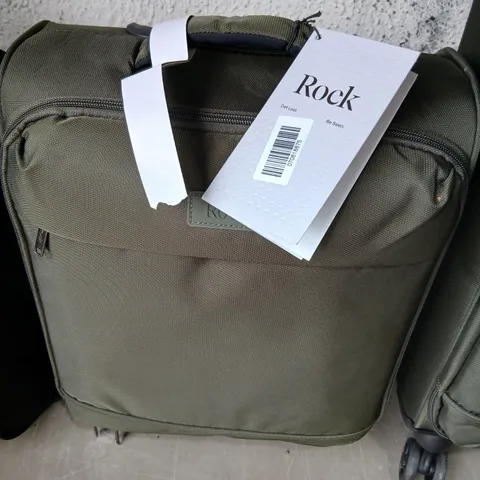 ROCK OLIVE-GREEN SOFT-SIDED ROLLING LUGGAGE – CARRY-ON