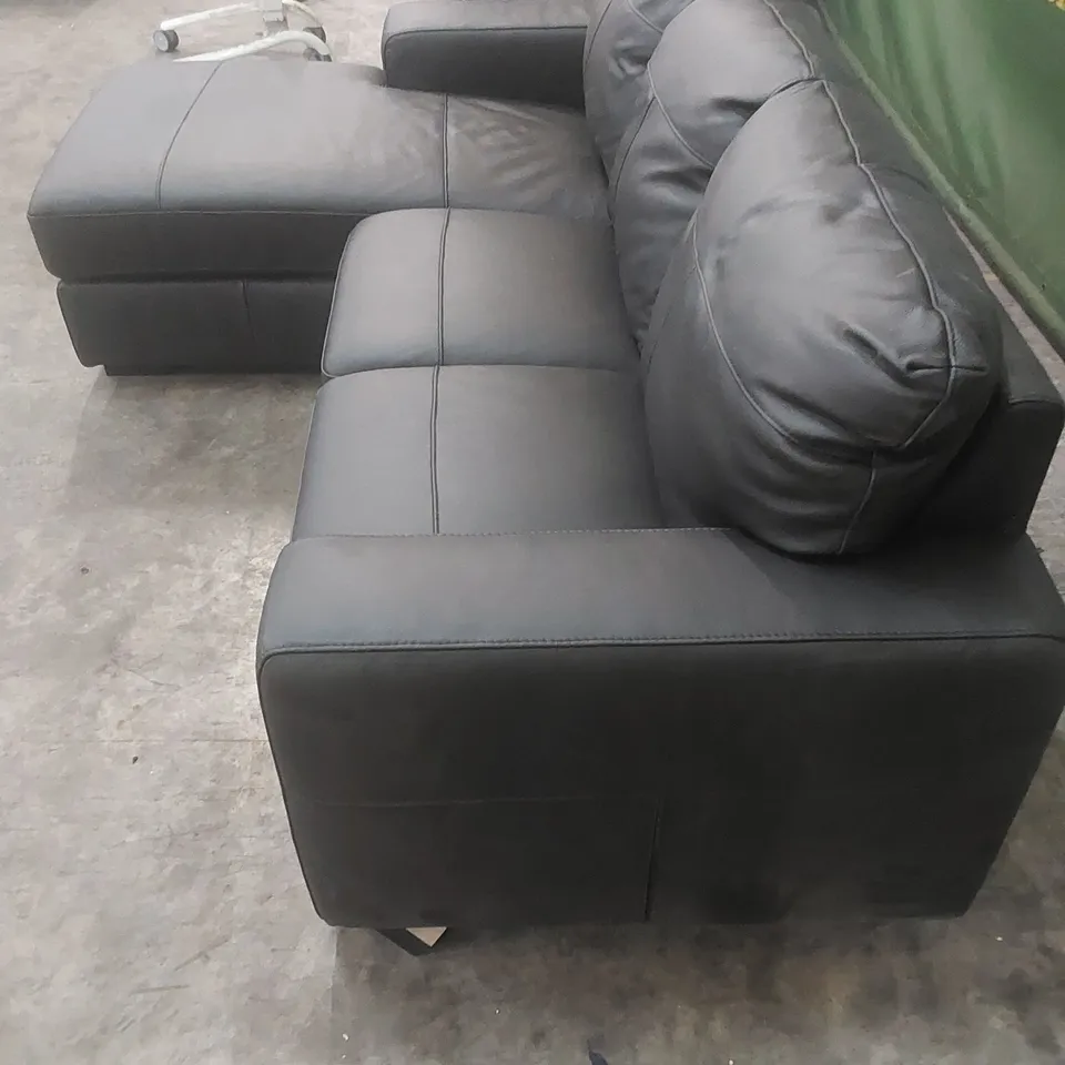 DESIGNER FAUX LEATHER COMPACT CHAISE SOFA 