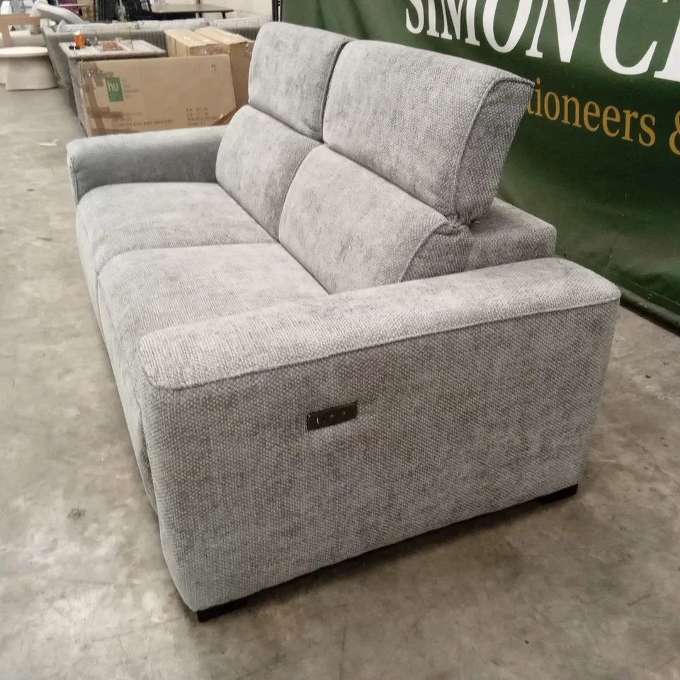 VENOSA 3 SEATER POWER RECLINER FABRIC SOFA - GREY RRP £1399