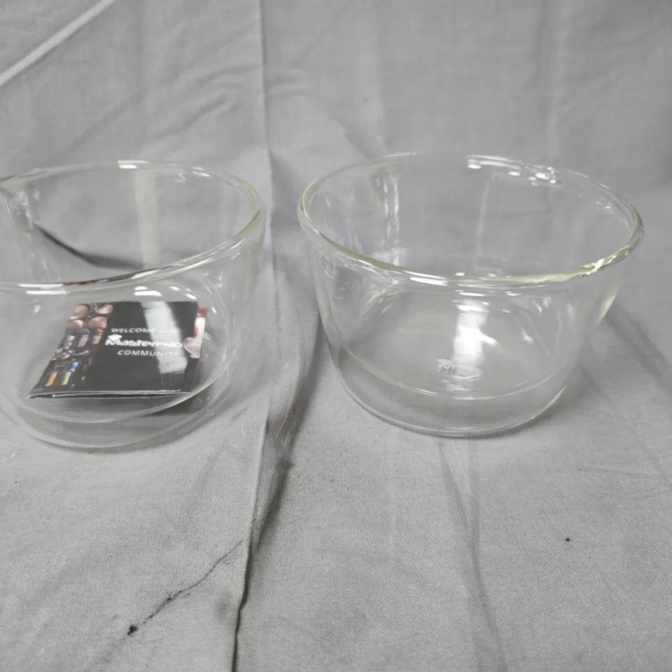 MASTERPRO SET OF 2 DOUBLE-WALL BISTRO BOWLS – 17OZ (510ML) BOROSILICATE GLASS