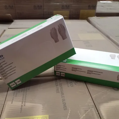 PALLET OF APPROXIMATELY 60 INTCO VINYL DISPOSABLE GLOVES 100PK BOXES - MEDIUM