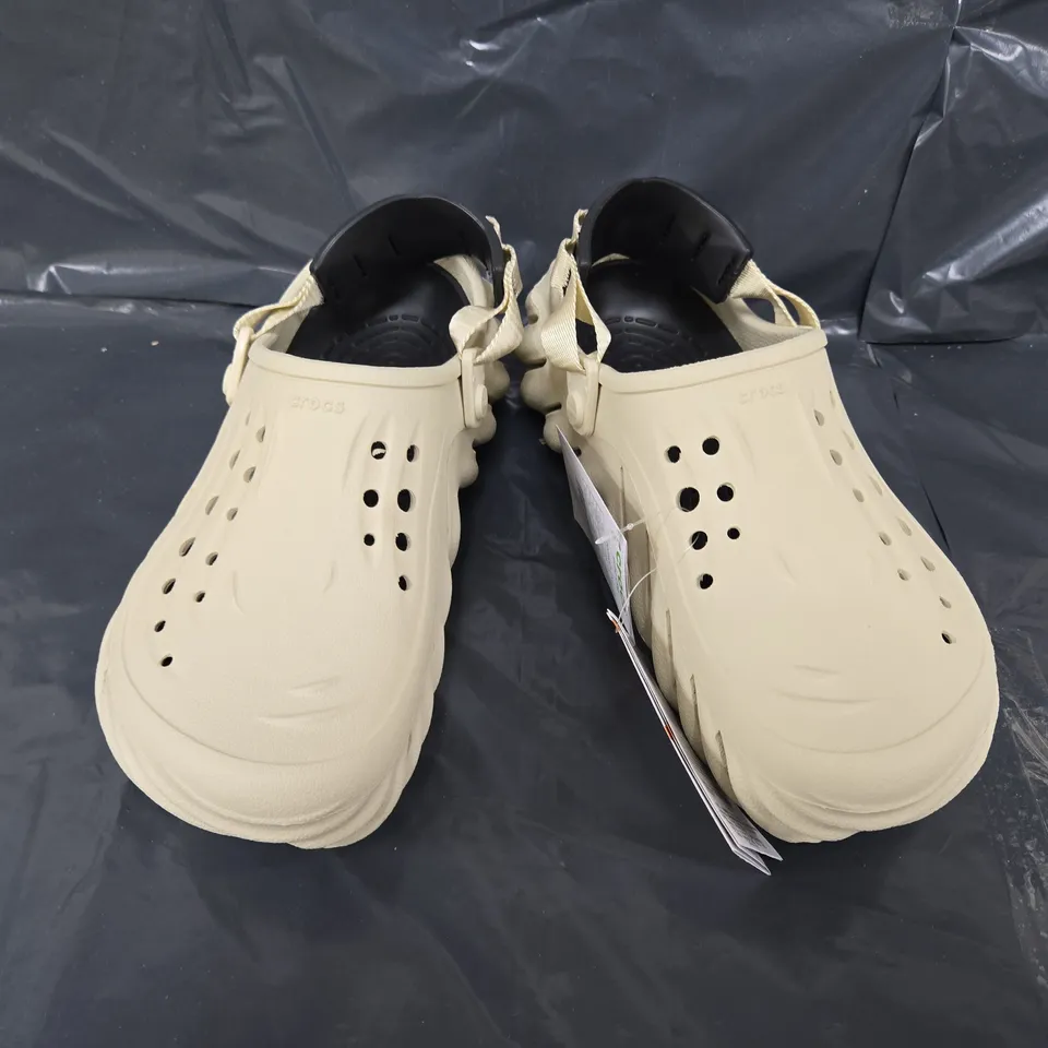 UNBOXED PAIR OF CROCS ECHO CLOG IN BEIGE - UK M7/W8
