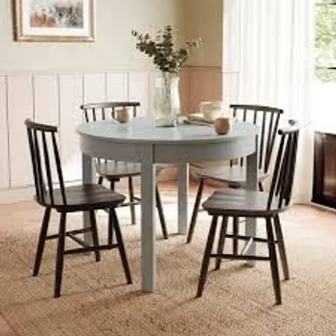 BOXED LYNTON ROUND 4 SEATER DINING TABLE - GREY (1 BOX)