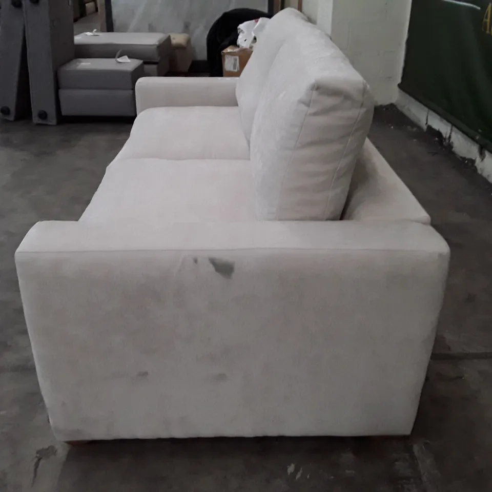 QUALITY DESIGNER SOMERTON 3 SEATER SOFA - WHITE FABRIC 