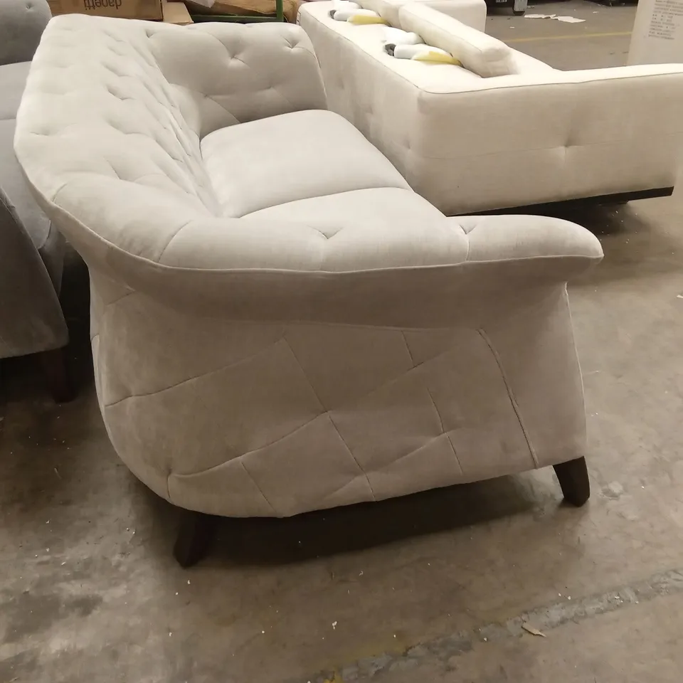DANETTI LUXE LIGHT GREY FABRIC LARGE 2 SEATER SOFA