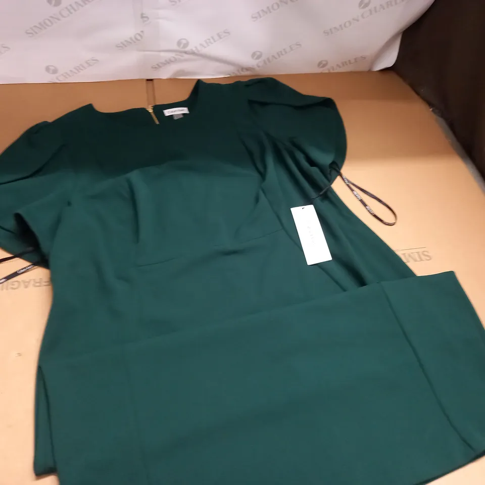 CALVIN KLEIN GREEN DRESS - 18 W