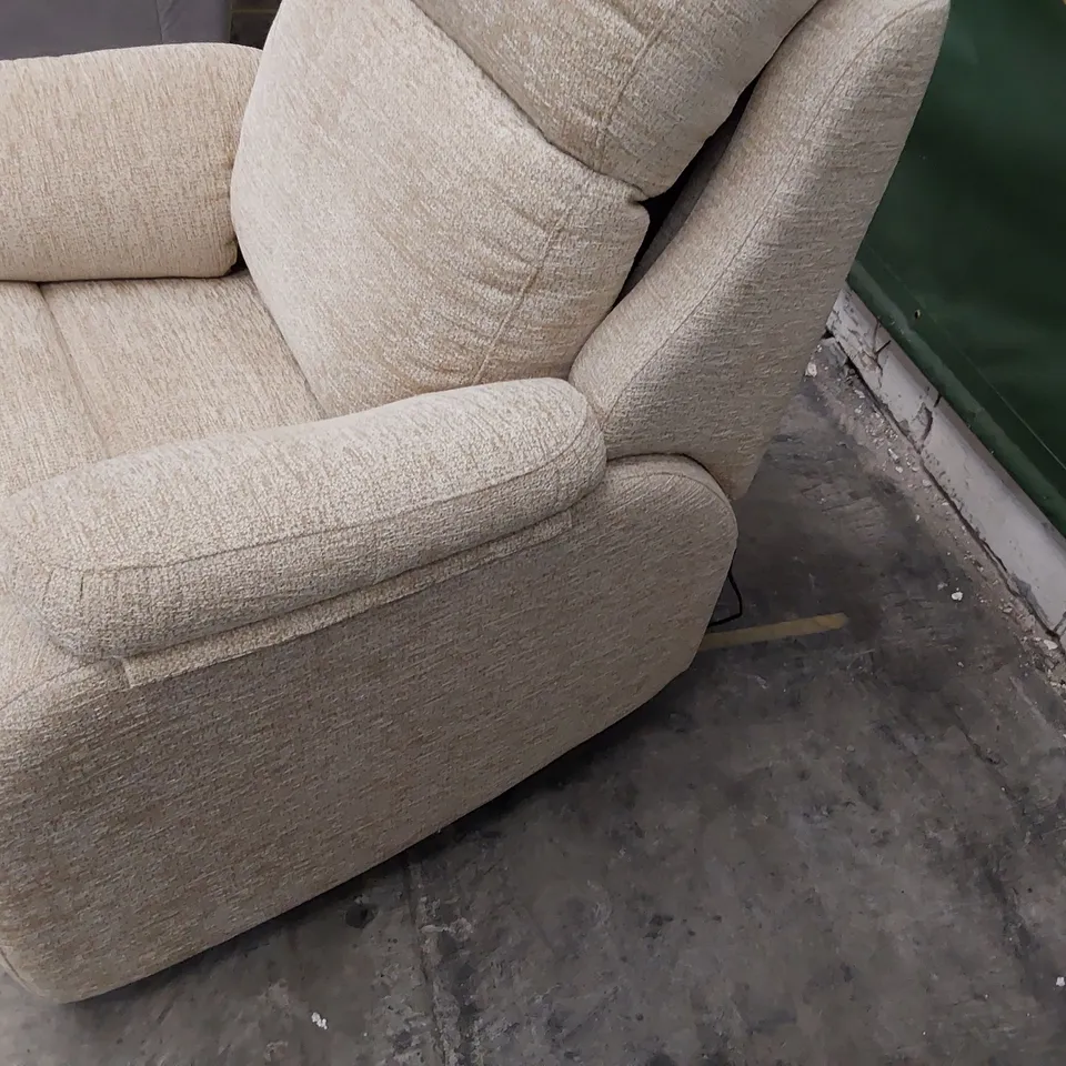 QUALITY BRITISH DESIGNER G PLAN KINGSBURY POWER RECLINING EASY CHAIR BOUCLE JUTE FABRIC 