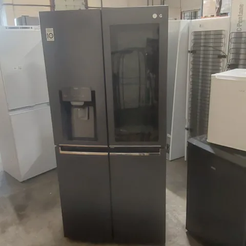 LG INSTAVIEW DOOR-IN-DOOR™ GMX844MCKV SLIM MULTI-DOOR FRIDGE FREEZER, 508L, MATT BLACK