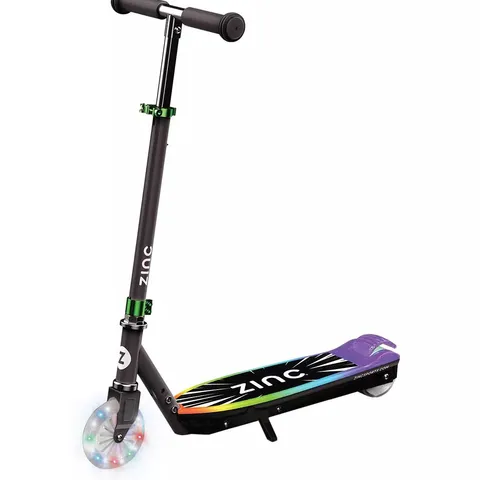 ZINC SPIRIT KIDS ELECTRIC SCOOTER - BLACK/GREEN - COLLECTION ONLY