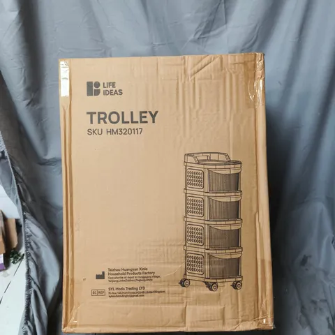 LIFE IDEAS TROLLEY – 4-TIER MOBILE STORAGE CART ON WHEELS (HM320117)