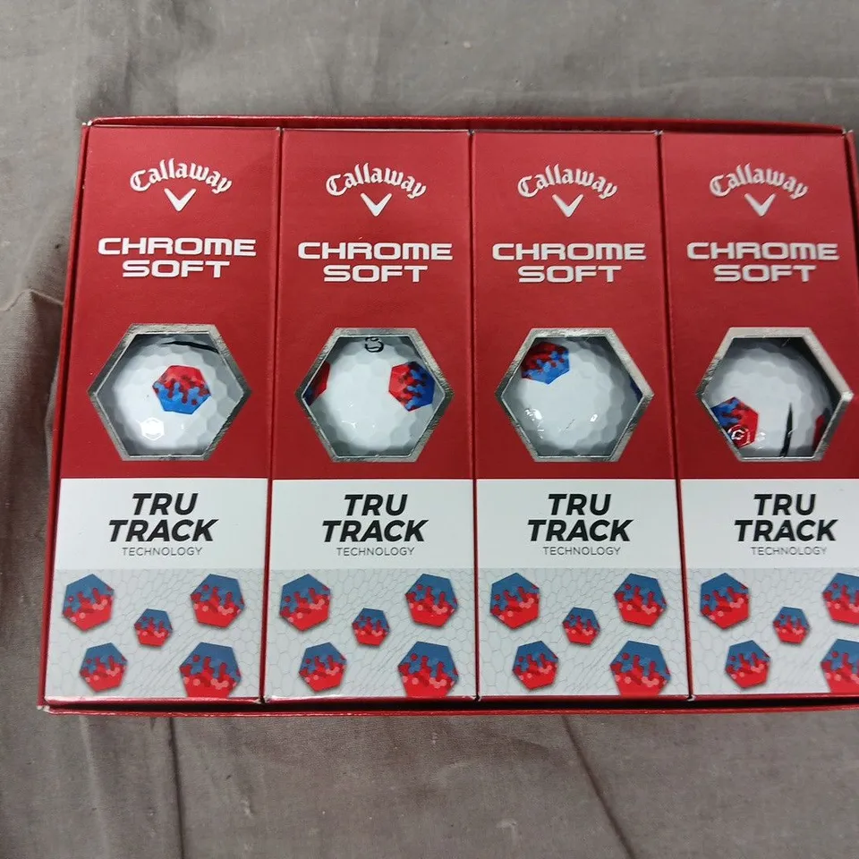 BOXED CALLAWAY CHROME SOFT TRUTRACK WHITE GOLF BALLS (12 BALLS)