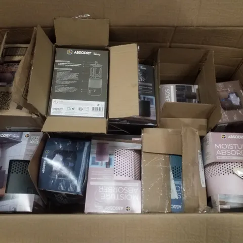 BOX CONTAINING ASSORTED ABSODRY MOISTURE ABSORBERS & REFILL BAGS 