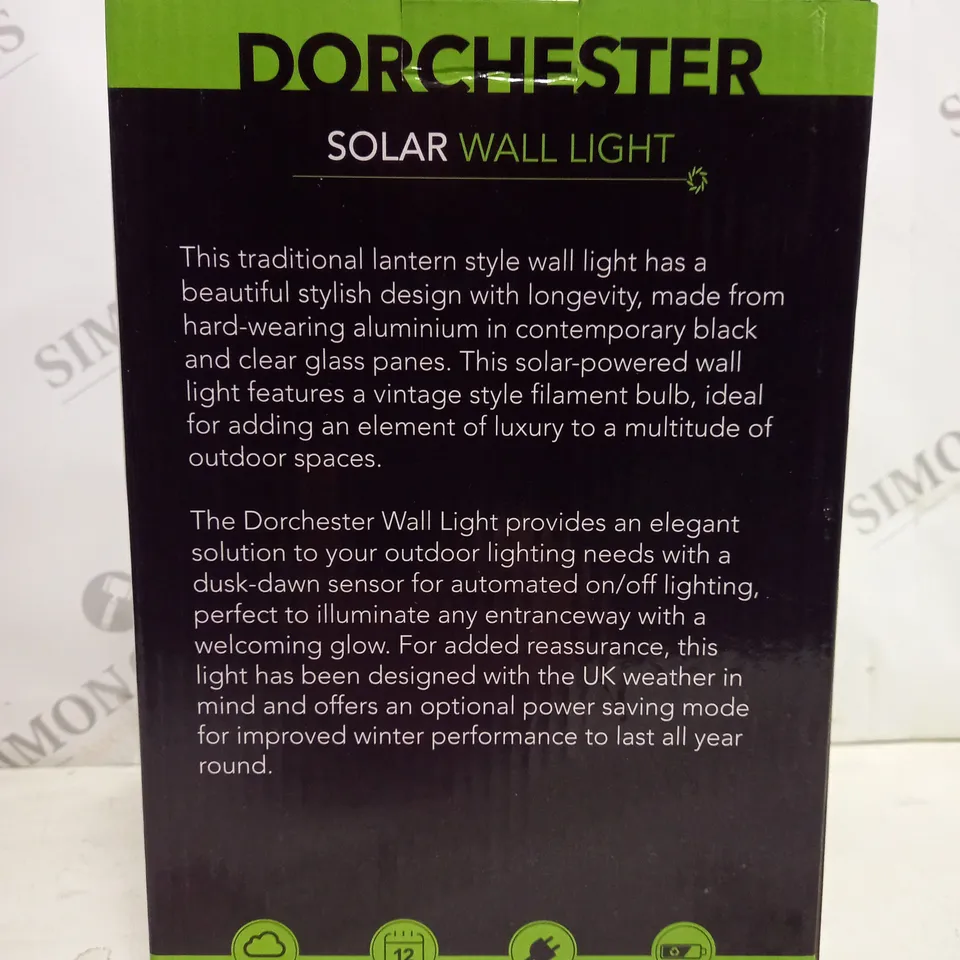 BOXED SOLARCENTRE DORCHESTER SOLAR WALL LIGHT