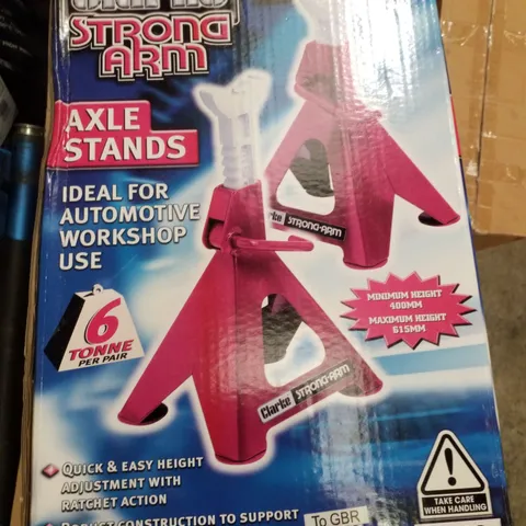 BOXED CLARKE CAX6TBC PAIR OF 6 TONNE AXLE STANDS (3T PER STAND)