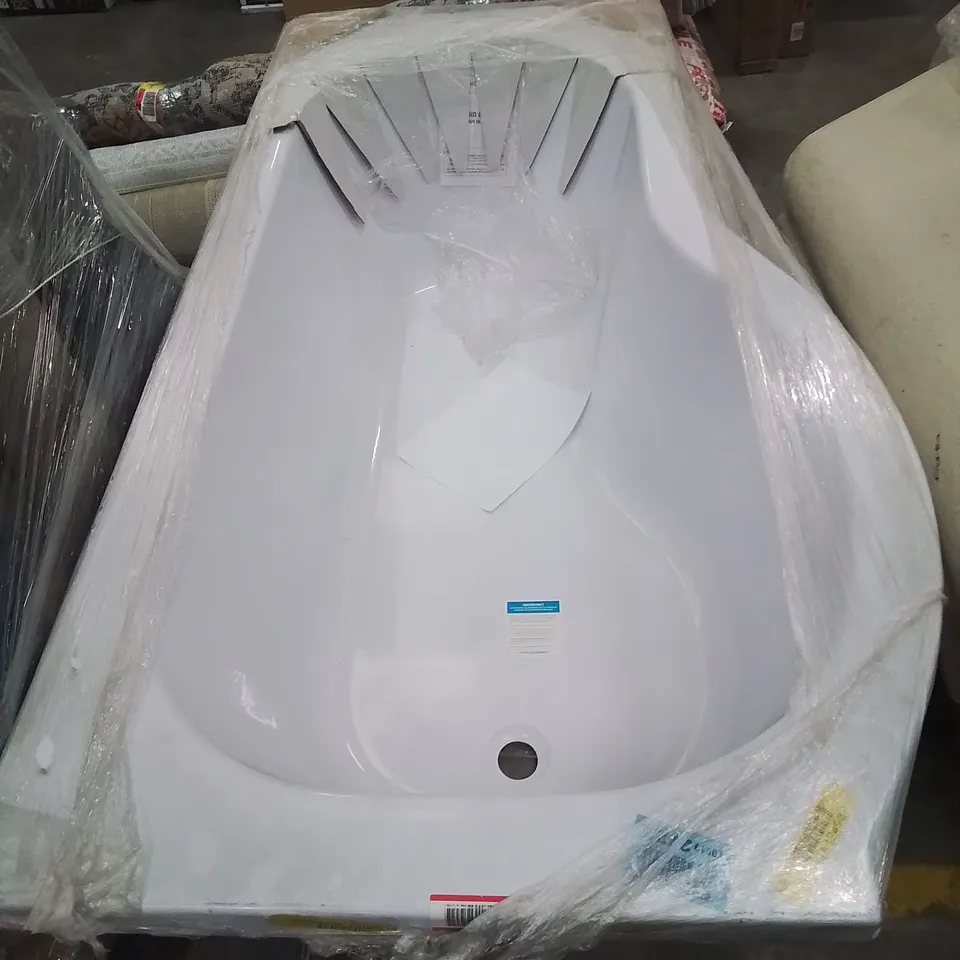 1600MM P SHAPED SHOWER/BATH ORIENTATION LEFT HANDED BATH TUB