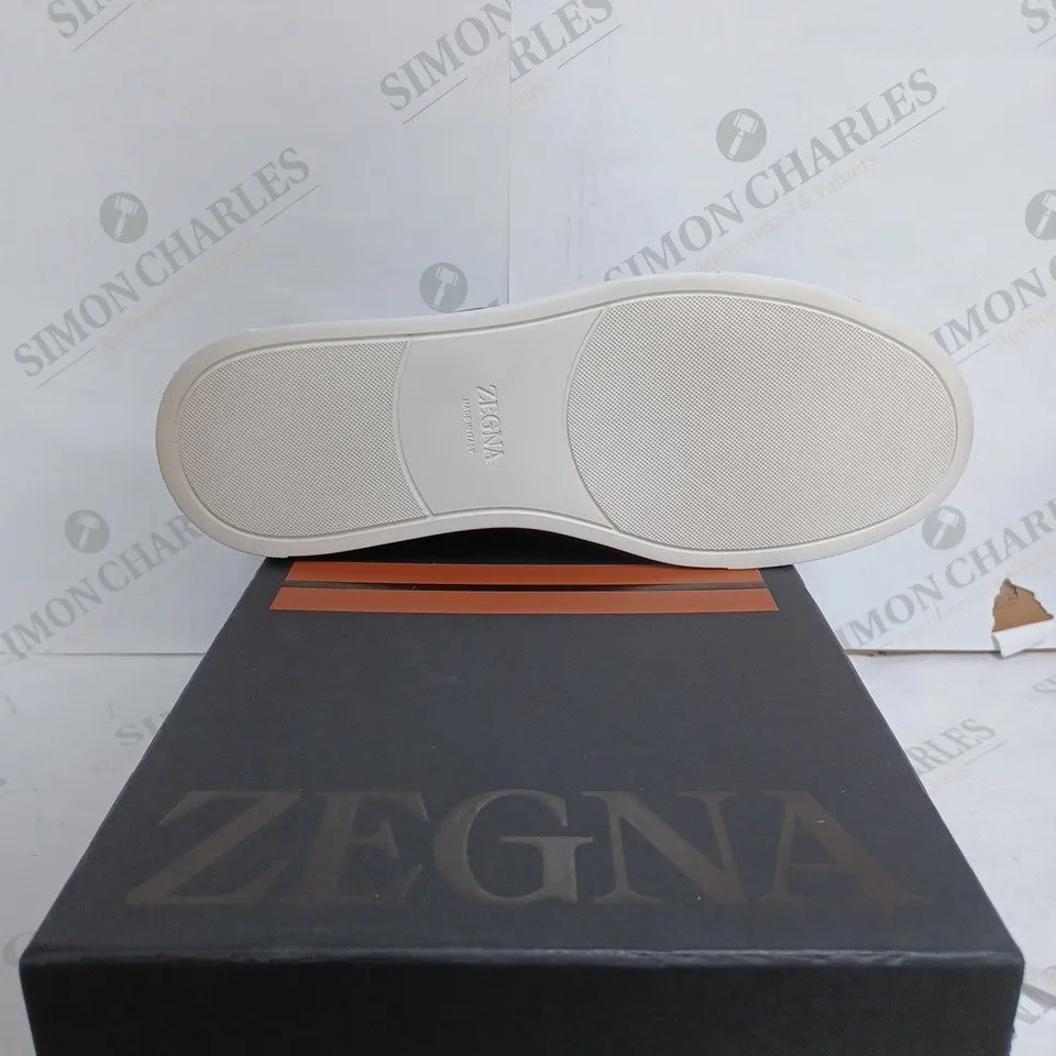 ZEGNA TRIPLE STITCH MOSS GREEN TRAINERS - US 9 