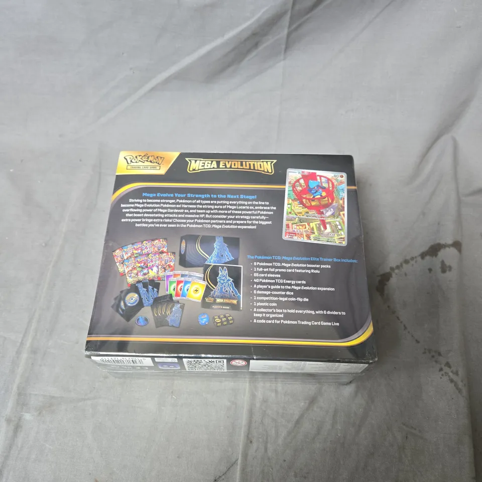 BOXED AND SEALED POKÉMON TCG: MEGA EVOLUTION ELITE TRAINER BOX – LUCARIO