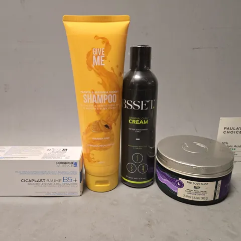 APPROXIMATELY 14 ASSORTED HEALTH & BEAUTY ITEMS TO INCLUDE -GIVE ME SHAMPOO , PAULAS CHOICE BOOST , BSSET CREAM ETC