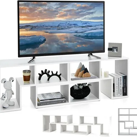 BOXED COSTWAY MULTIGOT TV CABINET FOR TV UP TO 65β, 3 PCS CONSOLE TELEVISION ENTERTAINMENT CENTER, FREE COMBINATION TV STAND UNIT FOR LIVING ROOM BEDROOM (WHITE)