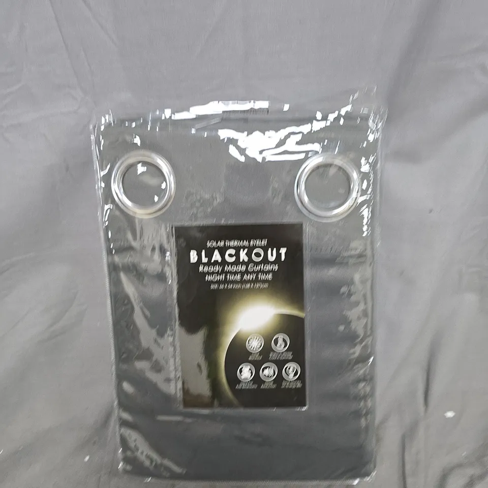 BLACKOUT READY MADE CURTAINS – TWO PANEL SET WITH METAL GROMMETS 