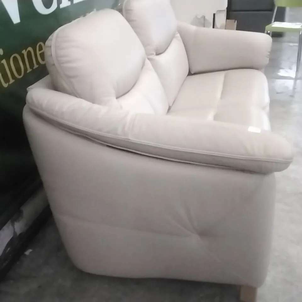 QUALITY G-PLAN BRITISH MADE HARDWOOD FRAMED JACKSON THREE SEATER CAMBRIDGE PLASTER LEATHER SOFA