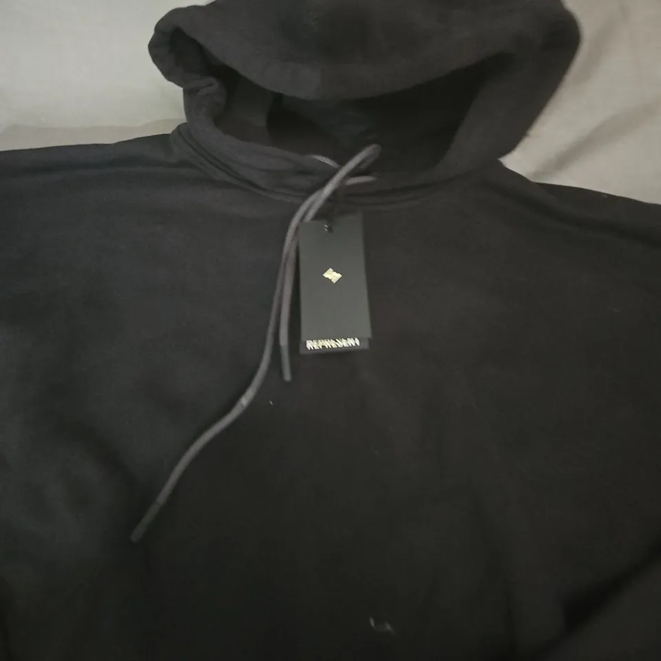 REPRESENT 247 CORE OVERSIZED HOODIE – BLACK – SIZE L