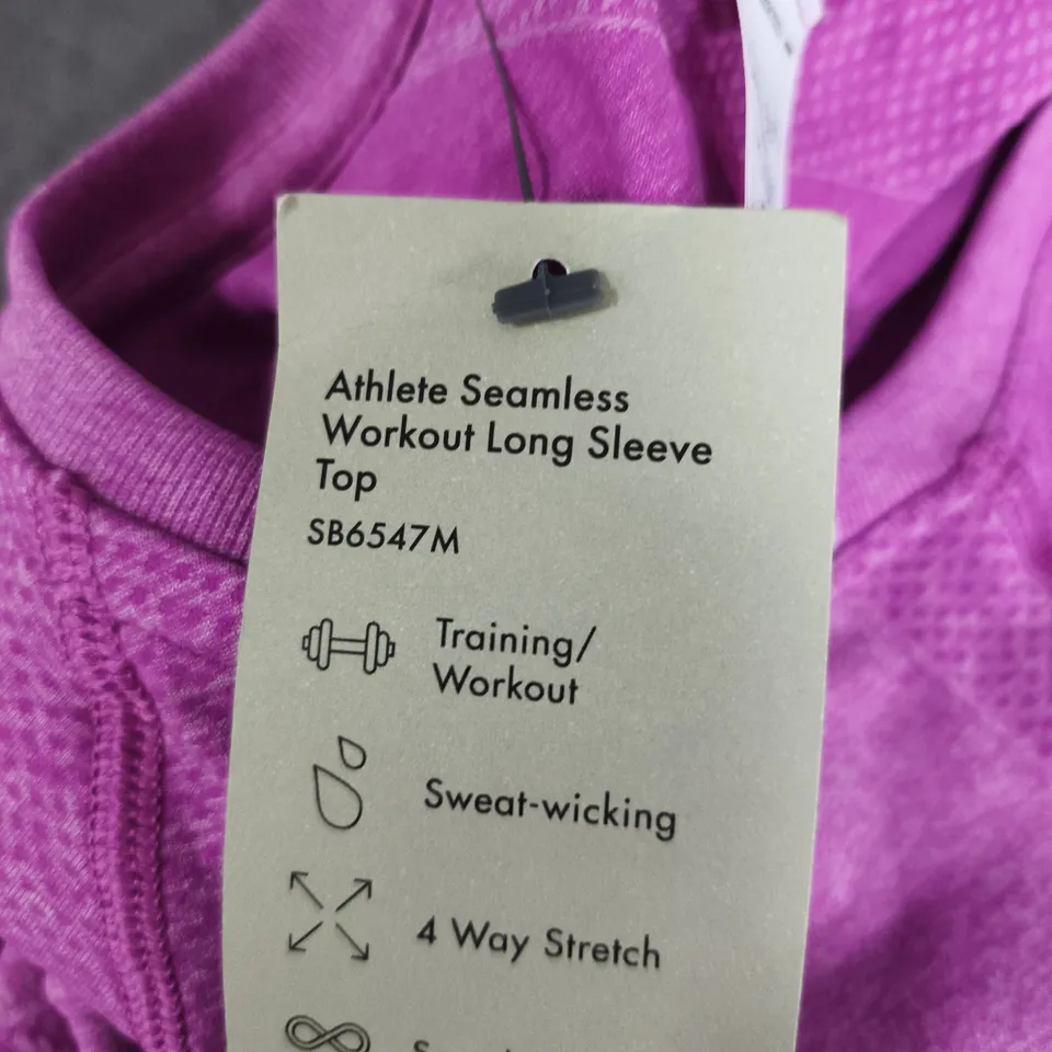 SWEATY BETTY ATHLETE SEAMLESS WORKOUT LONG SLEEVE TOP – PURPLE, UK L (SB6547M)