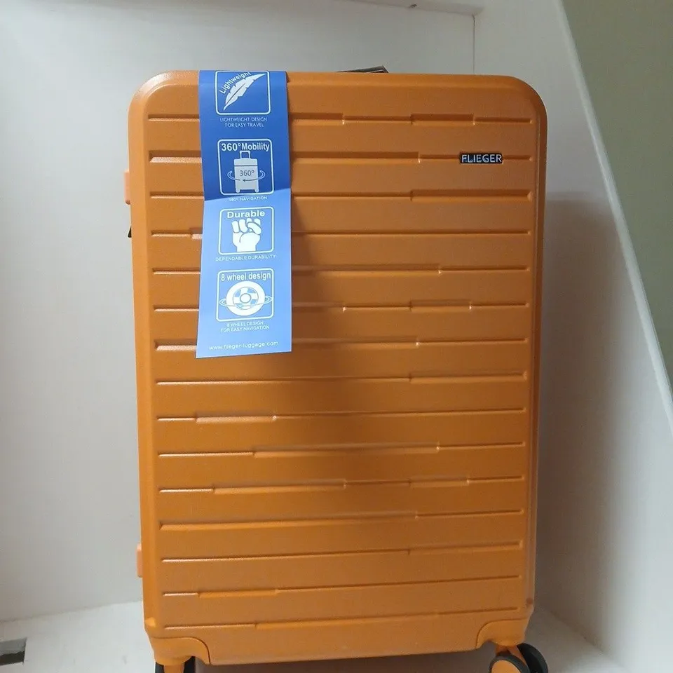 3PC SET OF FLIEGER ORANGE HARD-SHELL LUGGAGE SUITCASE – 4-WHEEL SPINNER