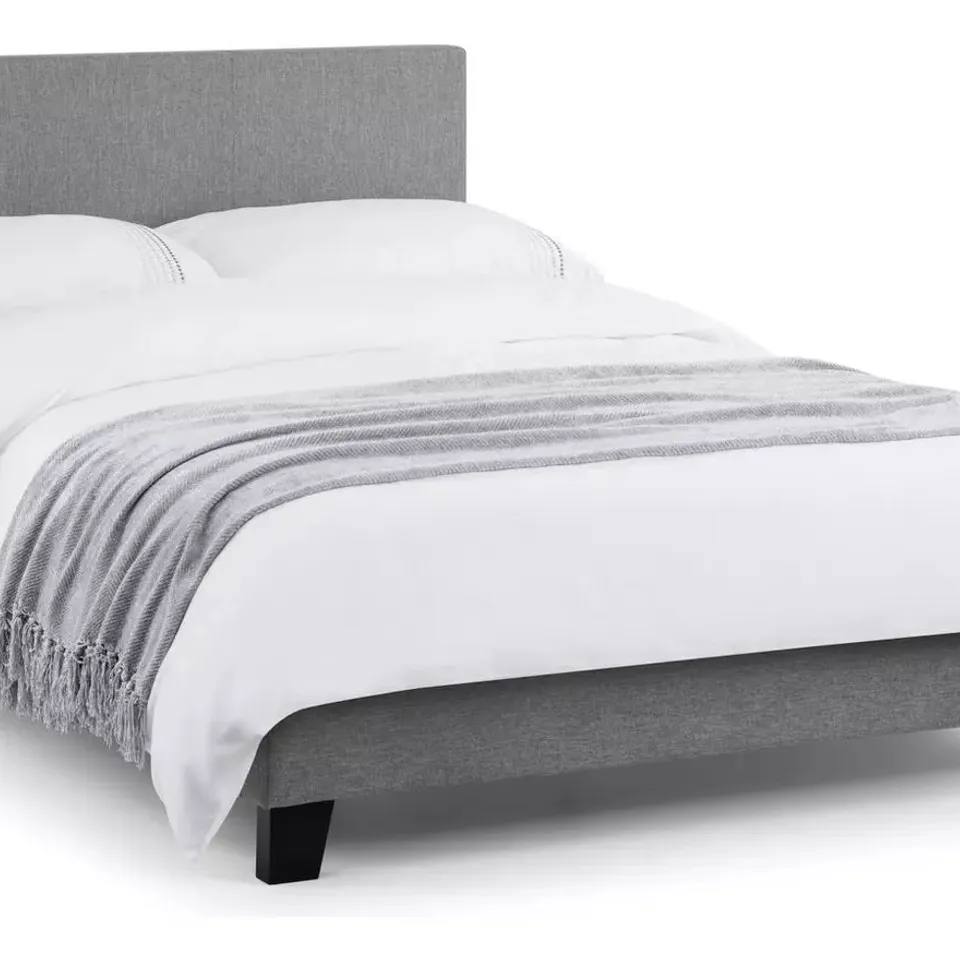 BOXED JULIAN BOWEN RIALTO DOUBLE BED - LIGHT GREY (2 BOXES)