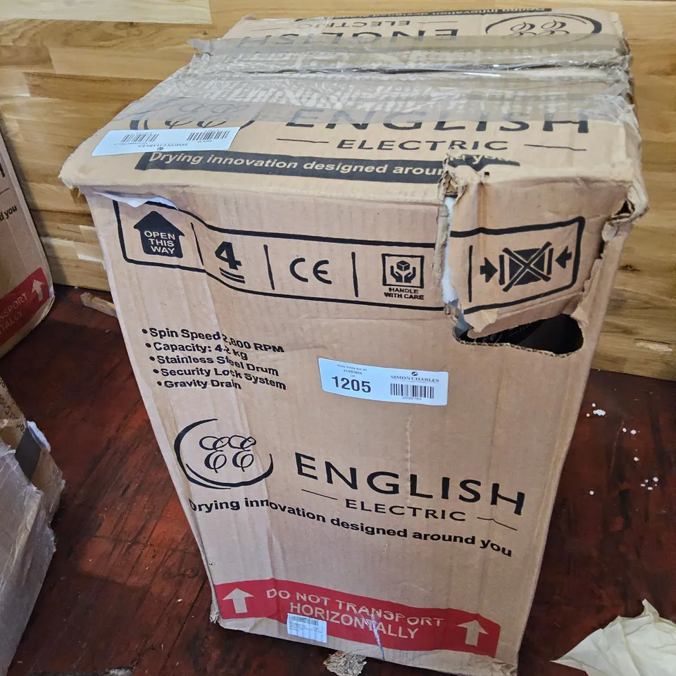 BOXED ENGLISH ELECTRIC SPIN DRYER Model 28009EEWP WHITE